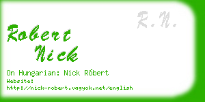 robert nick business card
