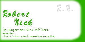 robert nick business card